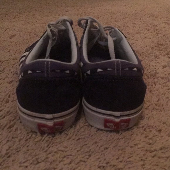 Vans Nave Blue Checkered Flame Shoes - Picture 4 of 5